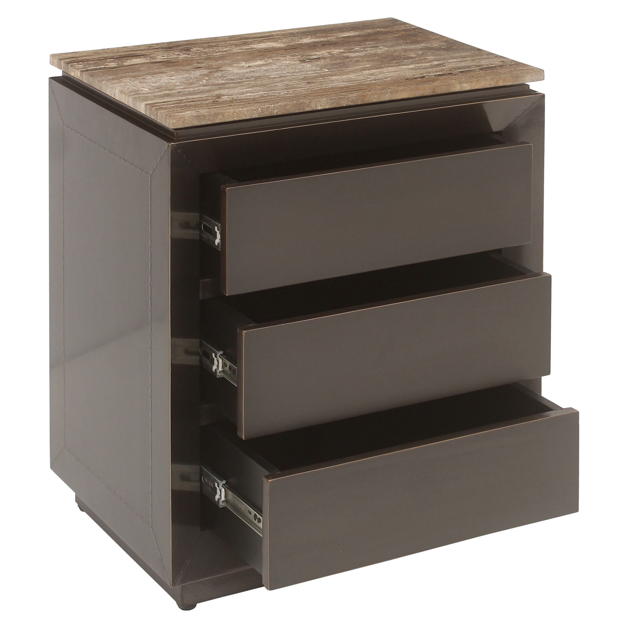 Nachtkastje Russo ash 3-drawers bruin - Afbeelding 2