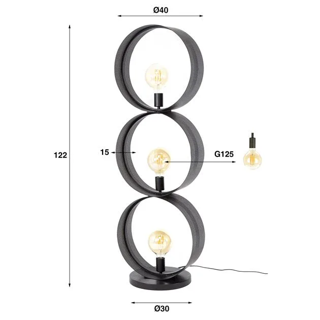Vloerlamp Ring mesh 3L - Afbeelding 8