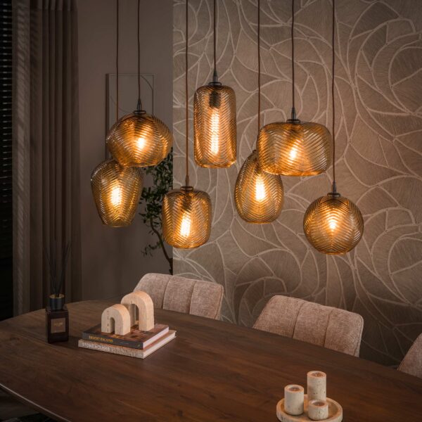 7087_91_1 Hanglamp Chevron 4+3L