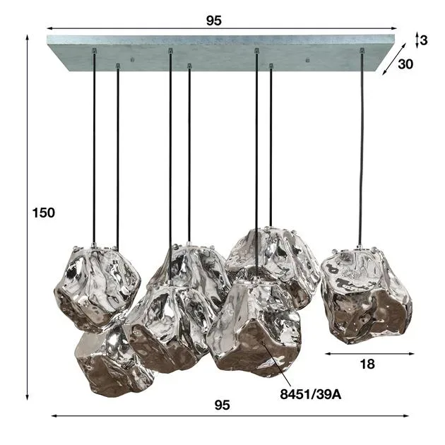 Hanglamp Rock 4+3L - Afbeelding 7