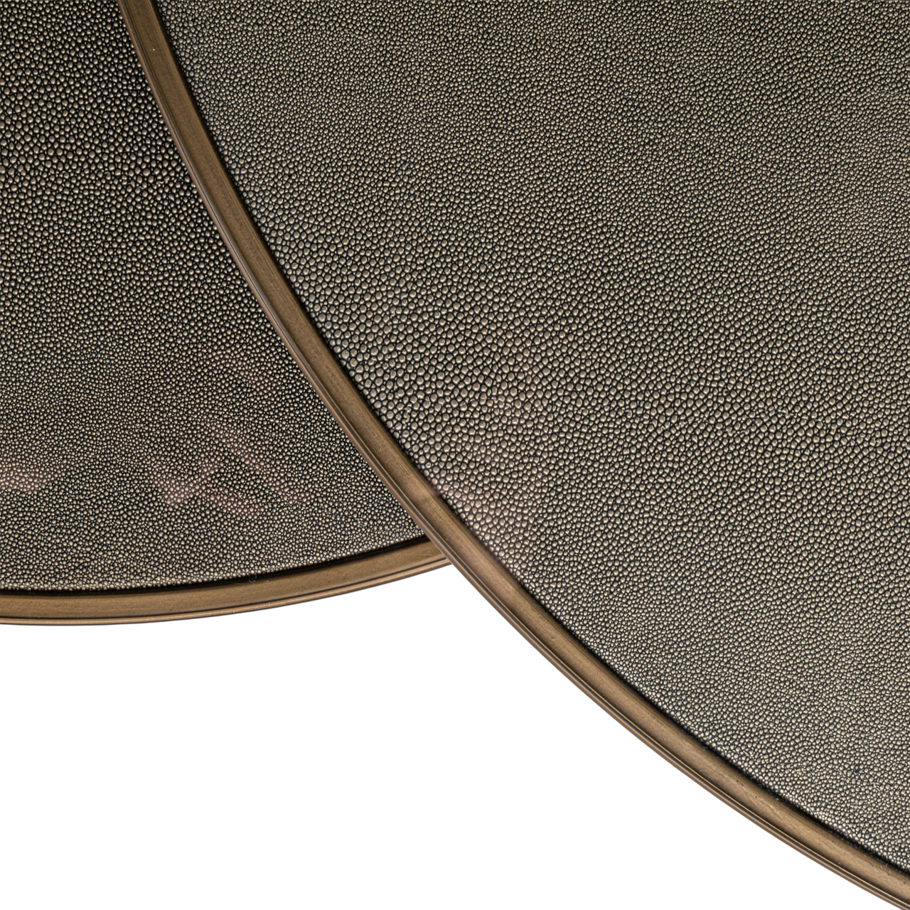 Salontafel Bloomville shagreen incl. tops messing glas set van 2 - Afbeelding 6
