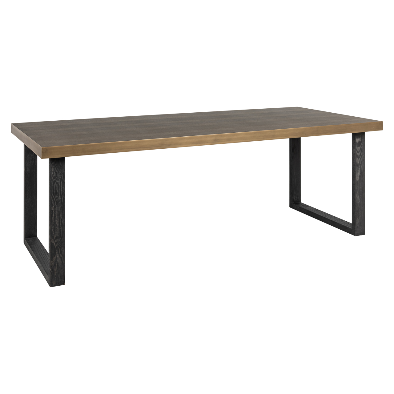 Eetkamertafel Bloomville shagreen incl. top messing glas 200 cm