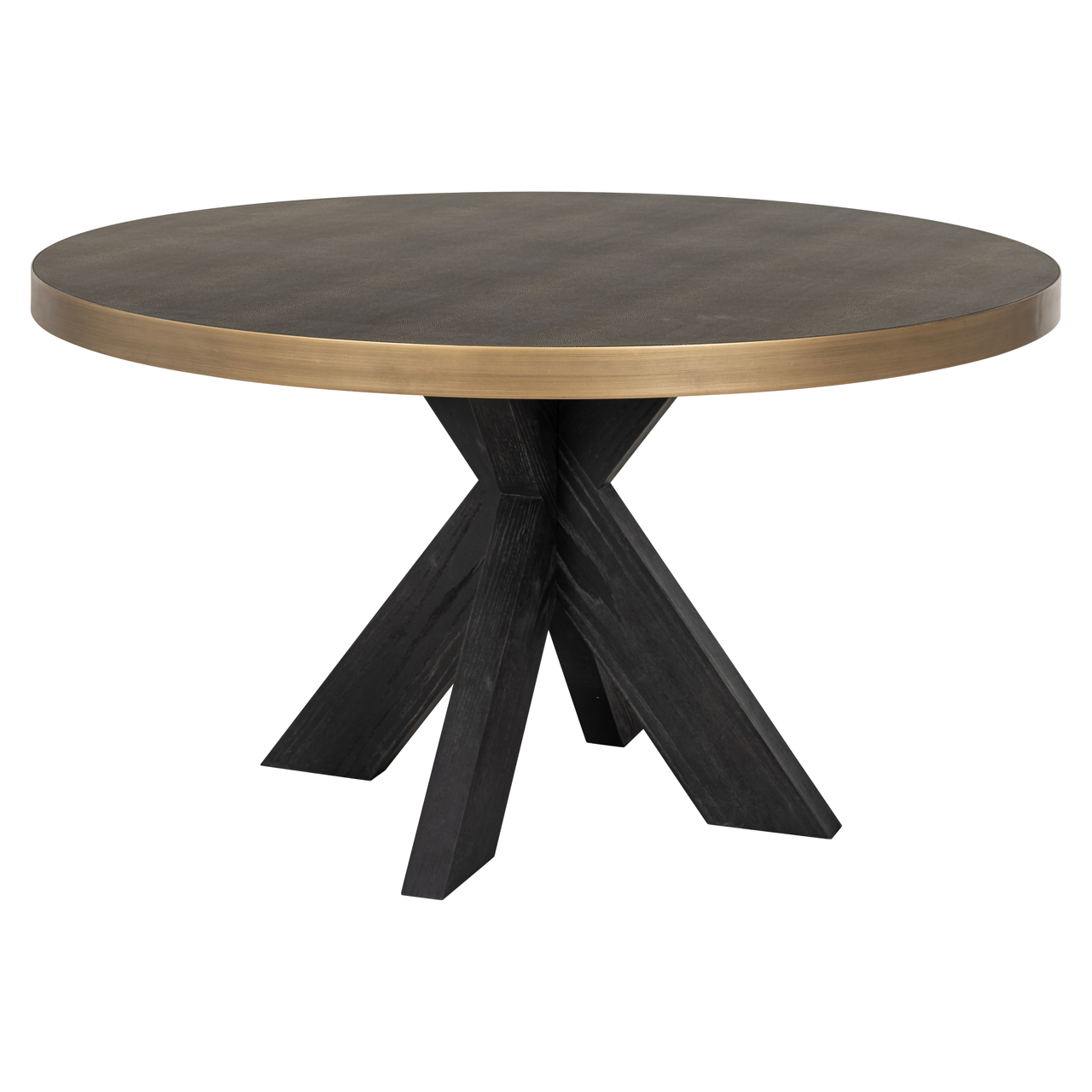 Eetkamertafel Bloomville shagreen incl. top messing glas Ø140 cm - Afbeelding 2