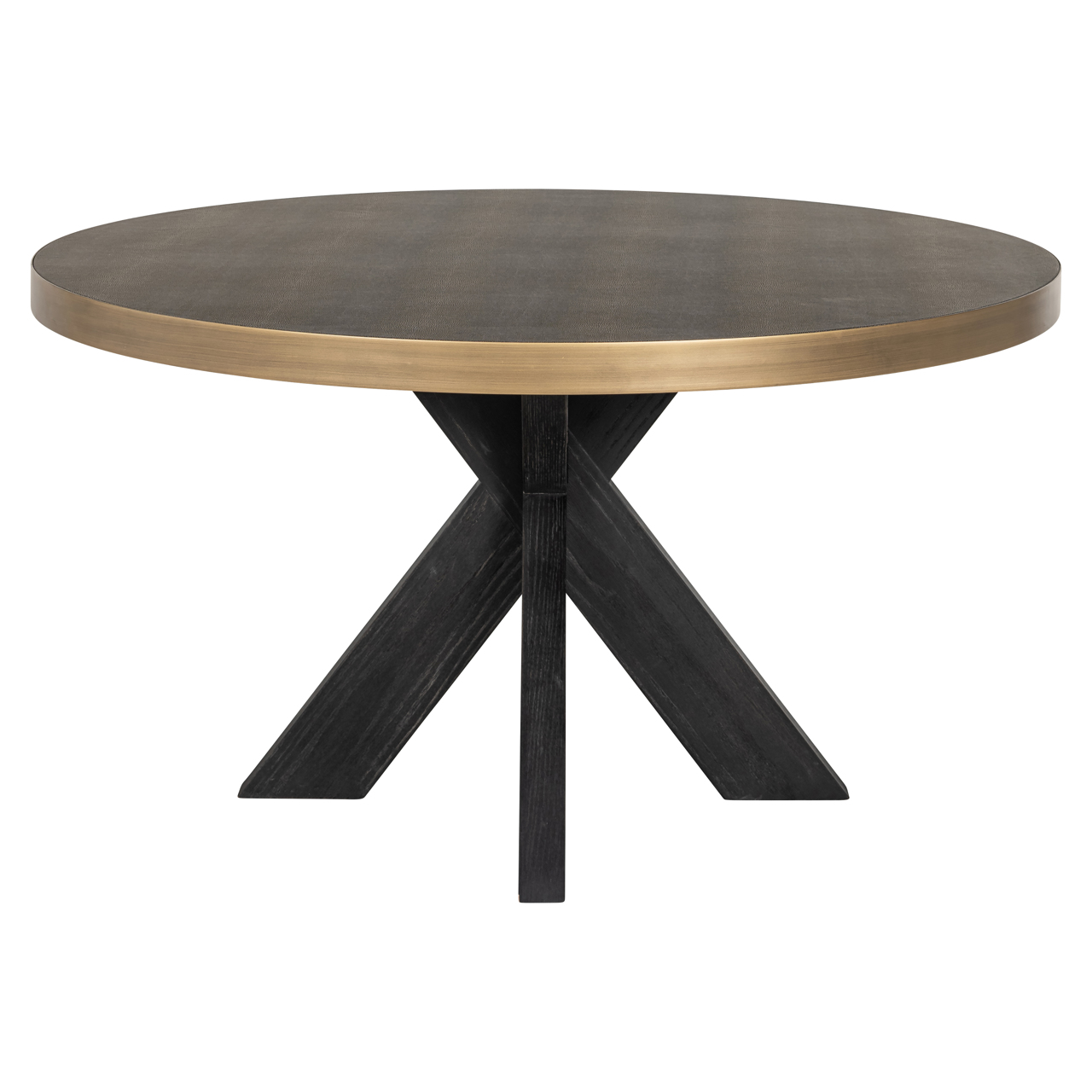 Eetkamertafel Bloomville shagreen incl. top messing glas Ø140 cm - Afbeelding 3