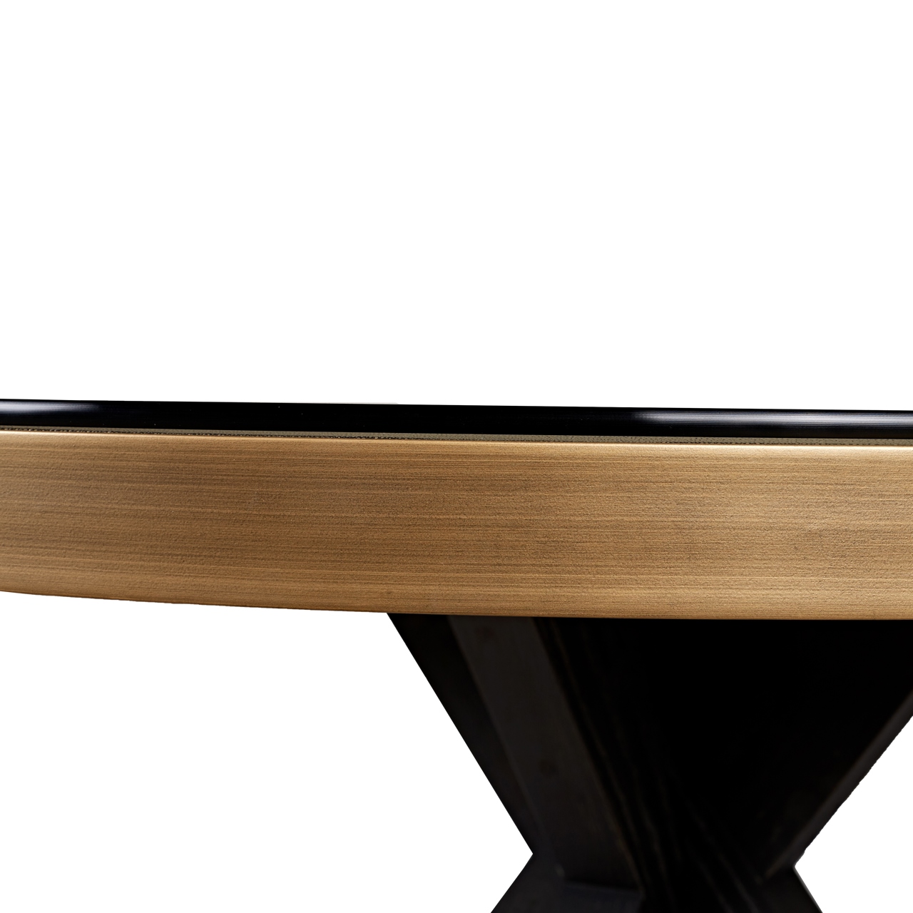 Eetkamertafel Bloomville shagreen incl. top messing glas Ø140 cm - Afbeelding 6