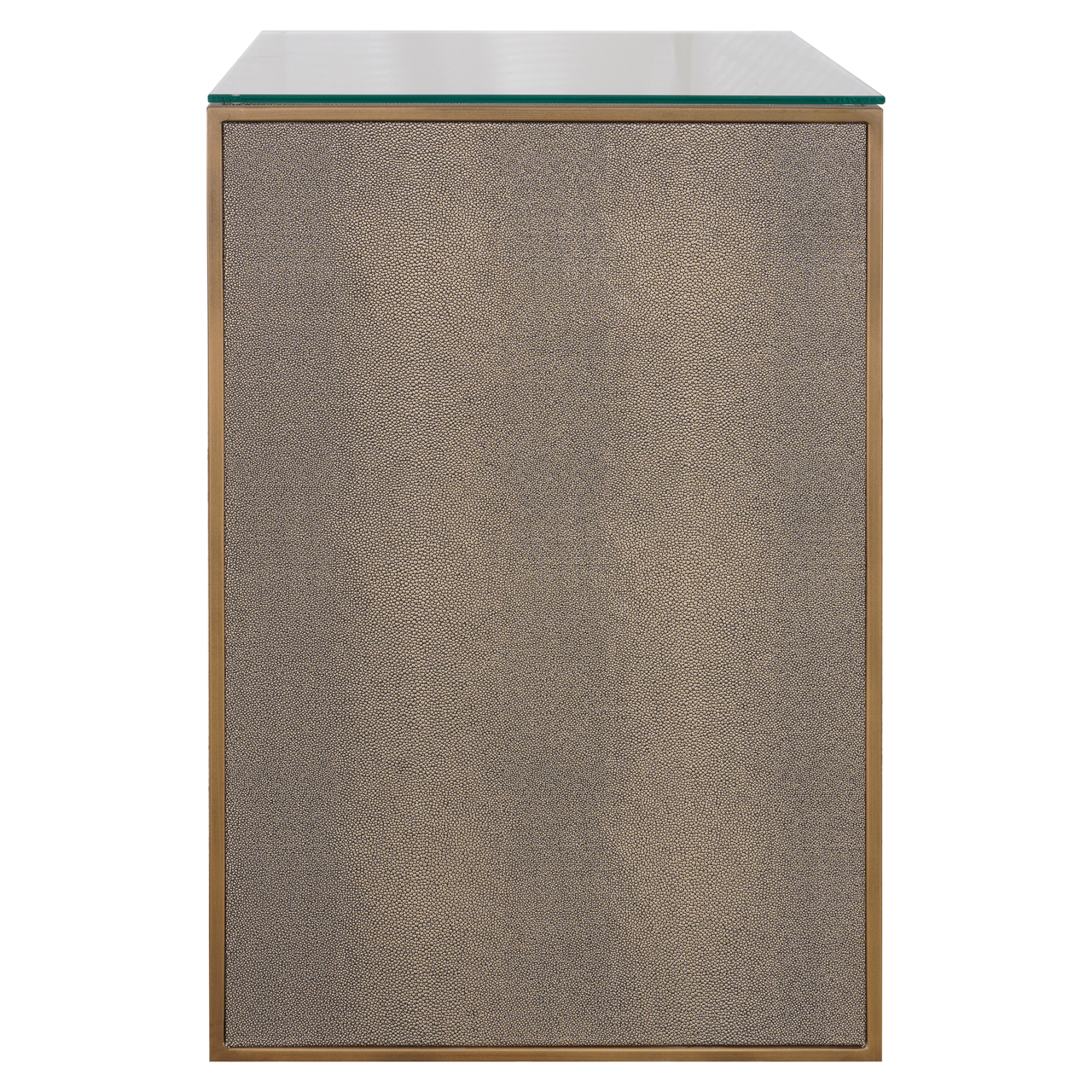 Nachtkastje Bloomville brass shagreen incl. glass top - Afbeelding 2