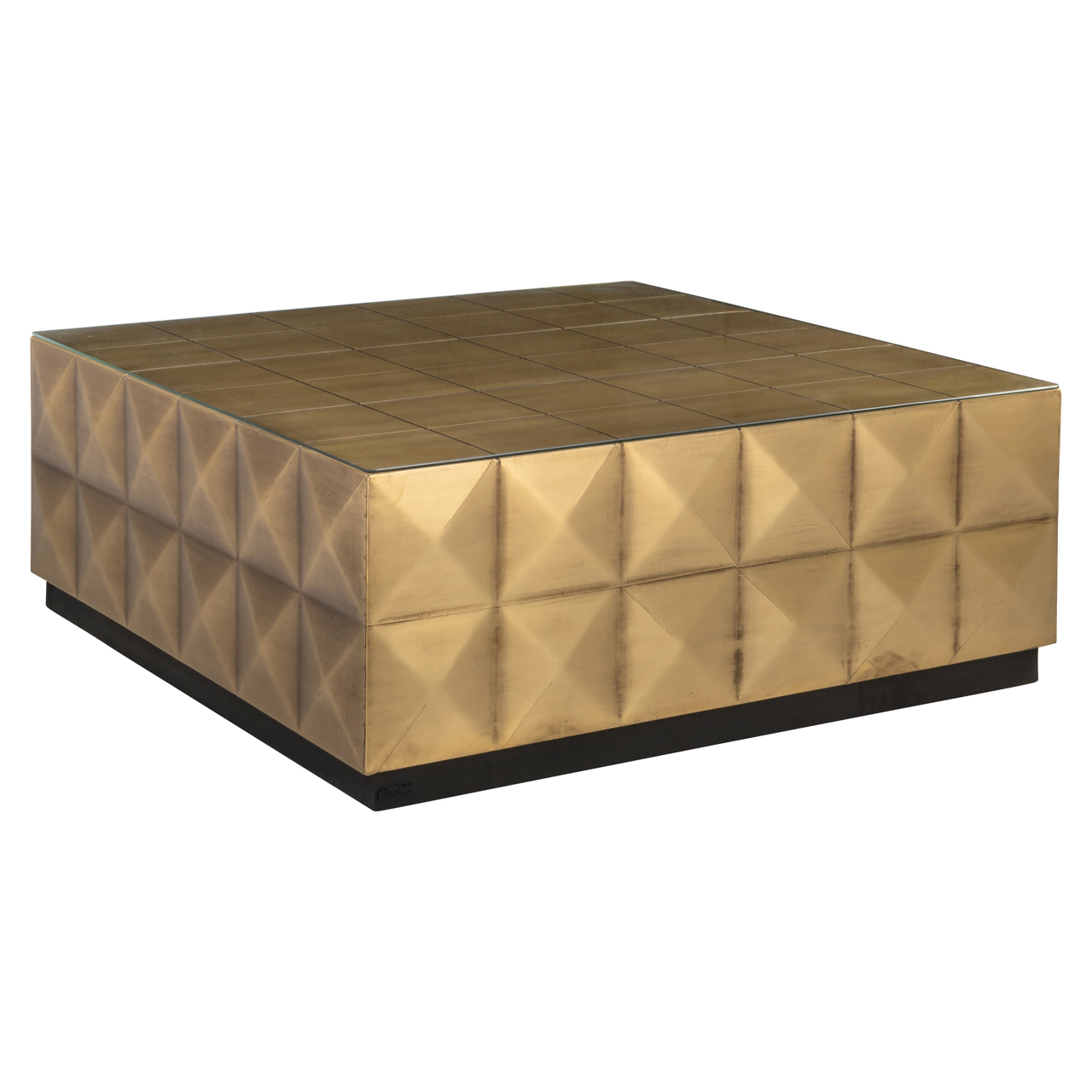 Salontafel Collada incl. top geborsteld goud glas