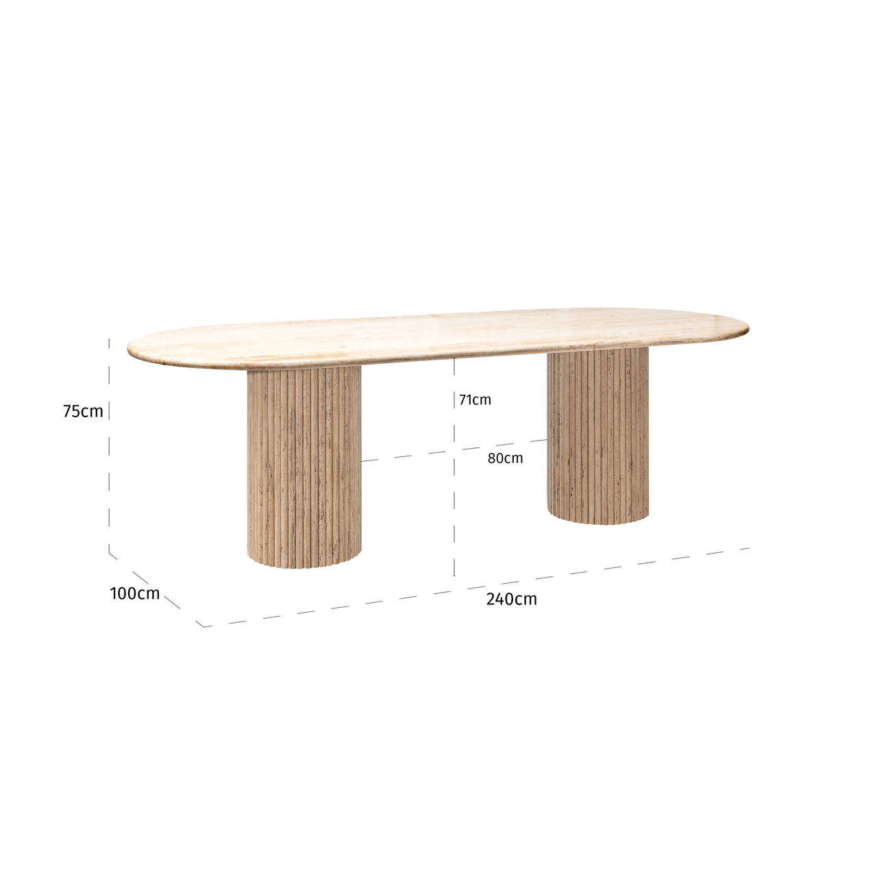 Eetkamertafel La Cantera beige 240 cm - Afbeelding 5