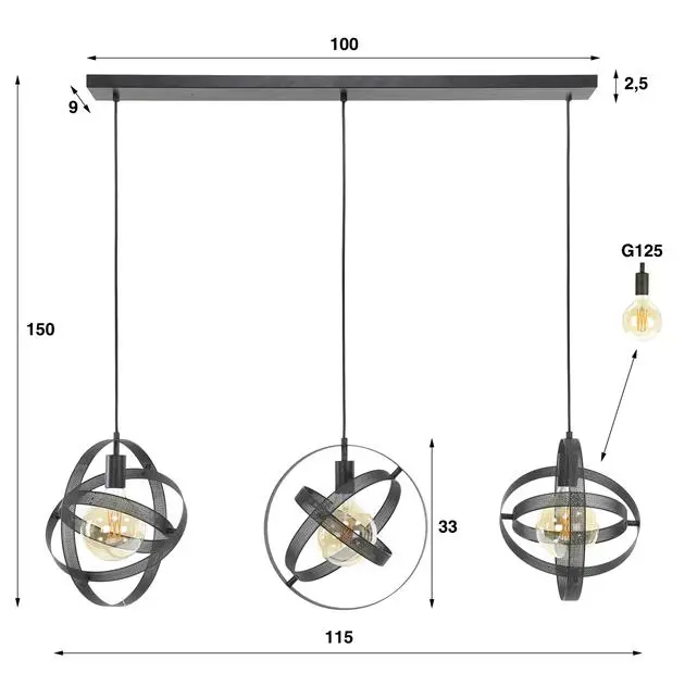 Hanglamp Cosmos 3L - Afbeelding 9