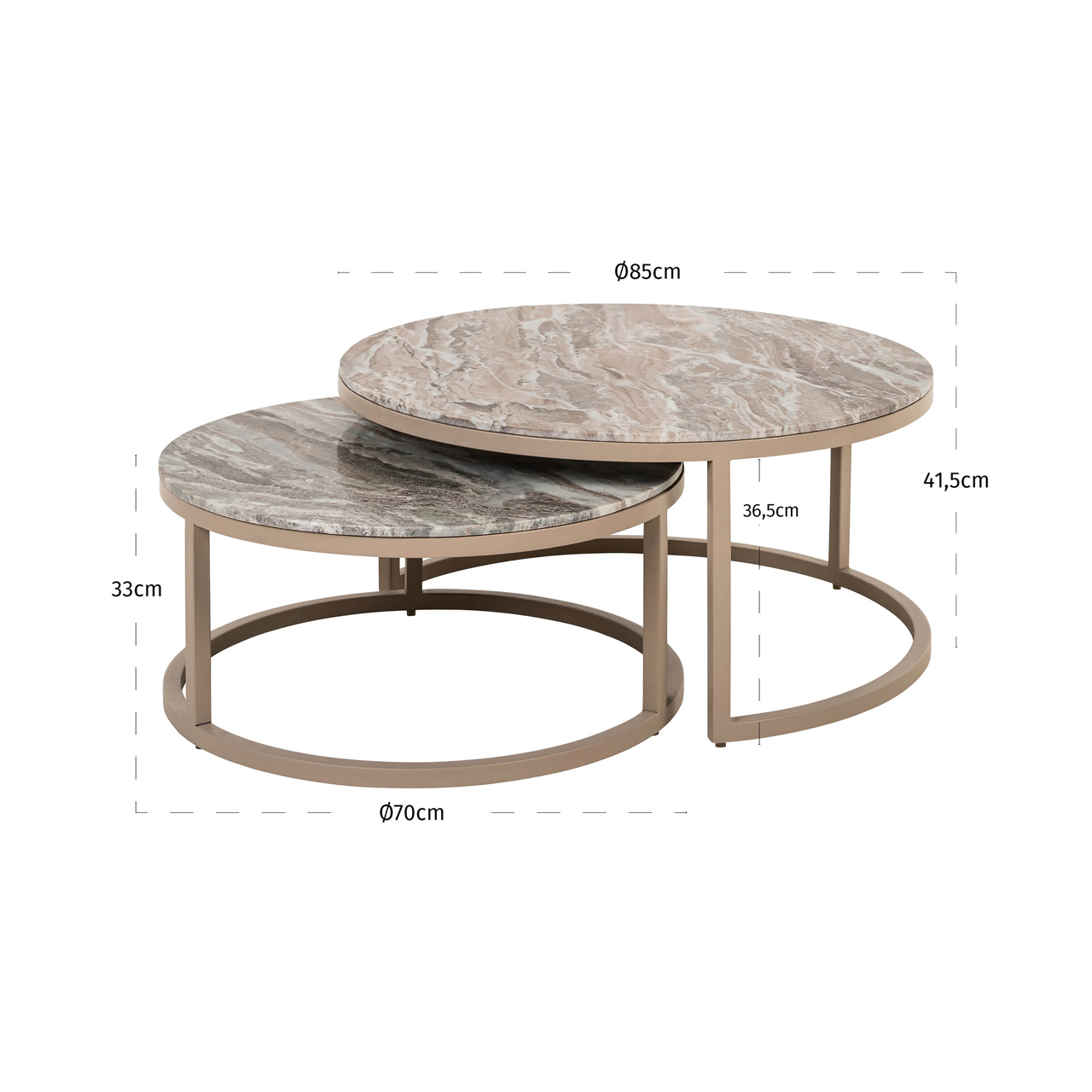 Salontafel Fairfax clay set van 2 - Afbeelding 6