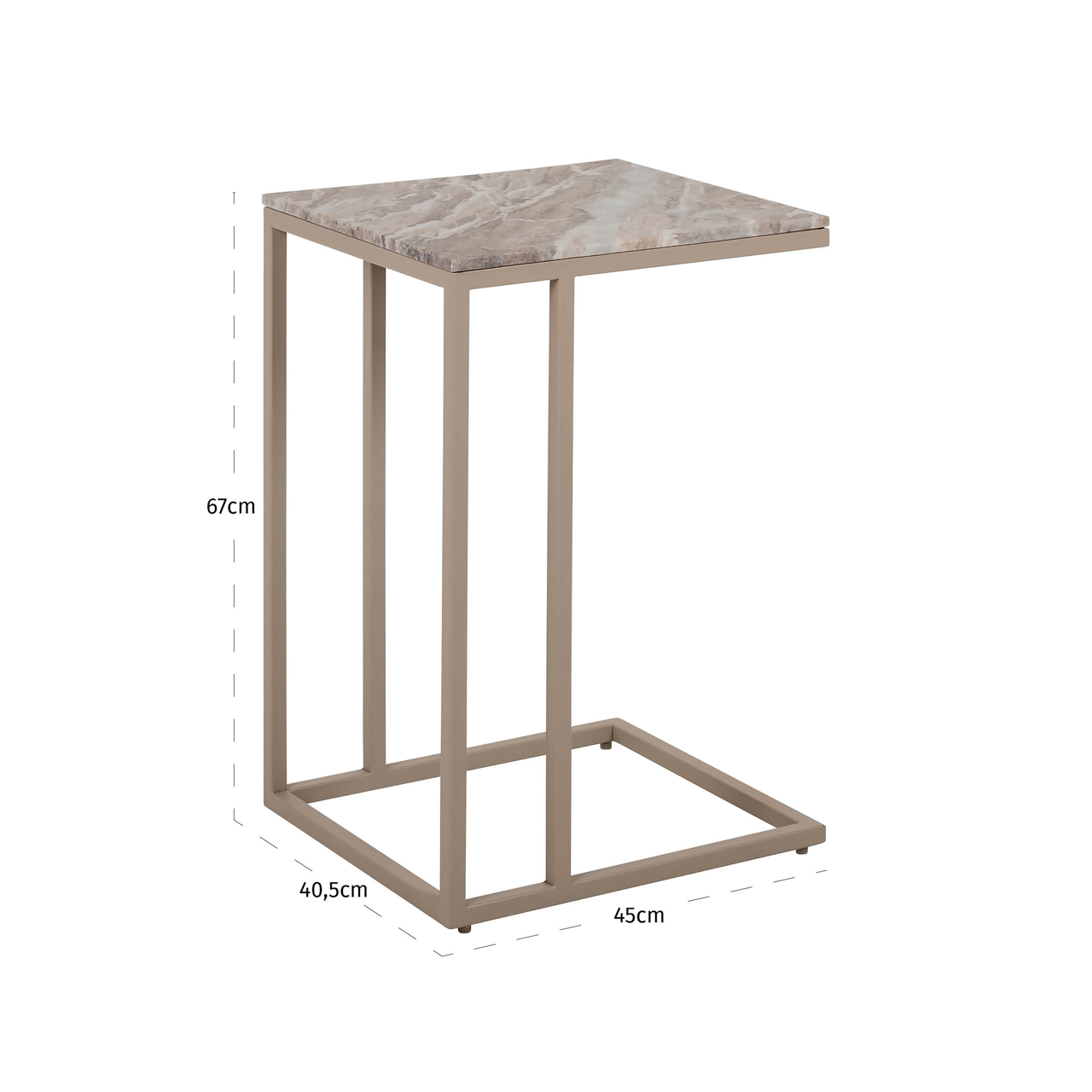 Bankbijzettafel Fairfax clay - Afbeelding 6