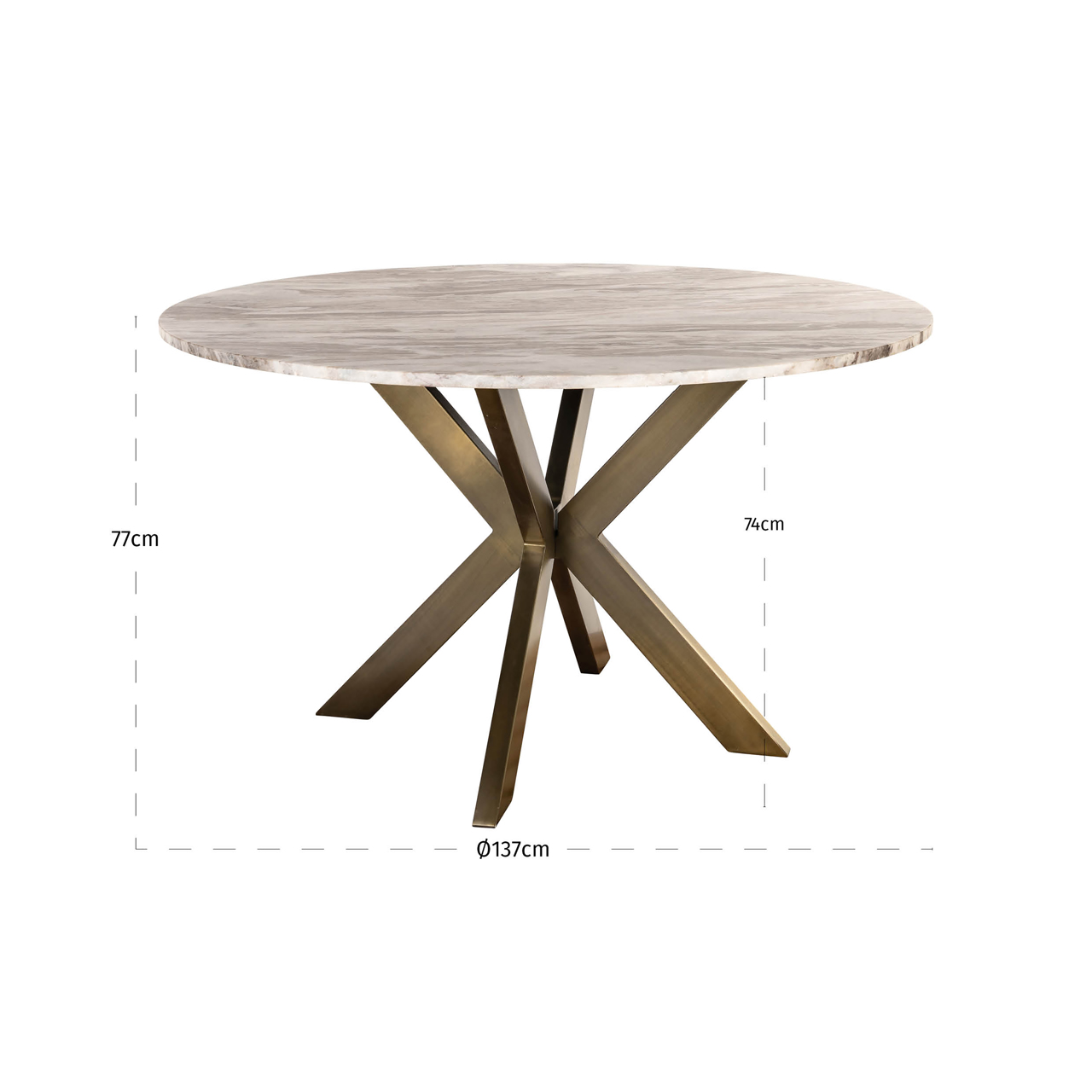 Eetkamertafel Bottega Blush beige Ø140 cm - Afbeelding 4