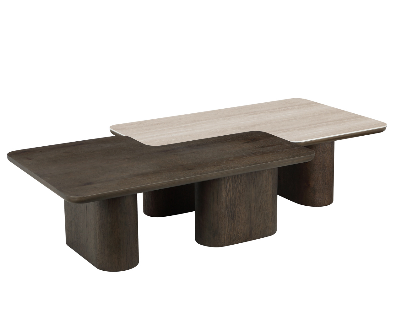 Salontafel Nando bruin set van 2 - Afbeelding 2