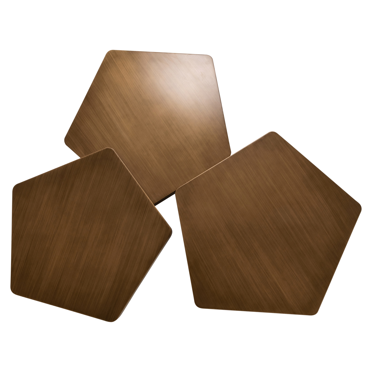 Salontafel Hexa geborsteld goud set van 3 - Afbeelding 4