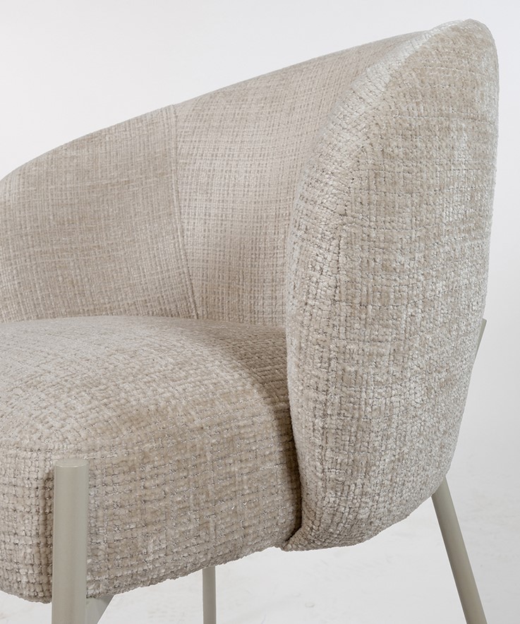 Eetkamerstoel Adele poten Cremona 04 beige taupe set van 2 - Afbeelding 5
