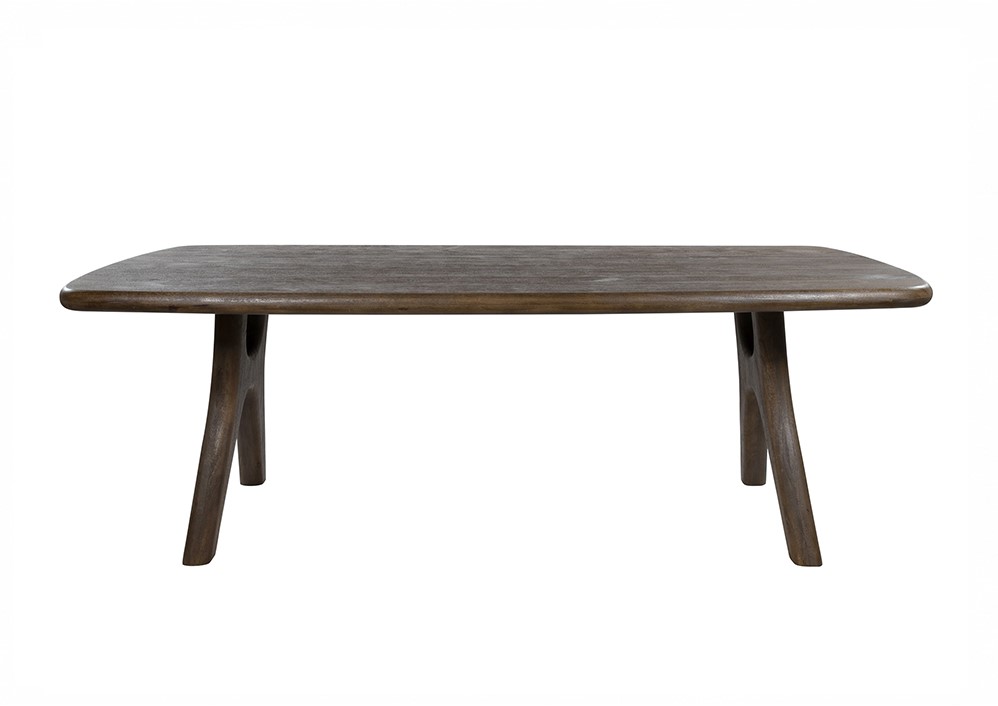Eetkamertafel langwerpig met ronde hoeken Espresso bruin mangohout 200 cm - Afbeelding 2