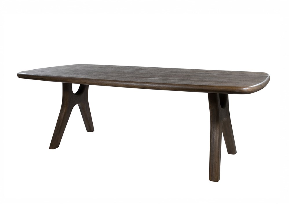 Eetkamertafel langwerpig met ronde hoeken Espresso bruin mangohout 220 cm
