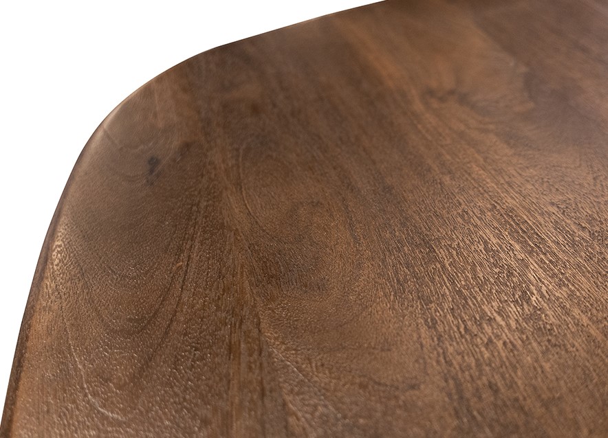 Eetkamertafel langwerpig met ronde hoeken Espresso bruin mangohout 220 cm - Afbeelding 3