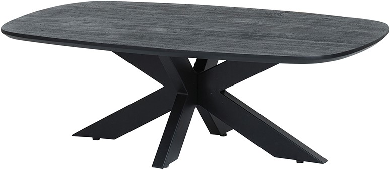 Salontafel deens ovaal zwart acaciahout 120 cm