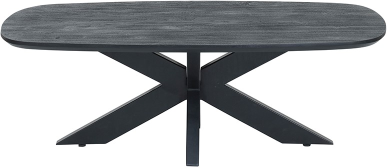 Salontafel deens ovaal zwart acaciahout 120 cm - Afbeelding 2