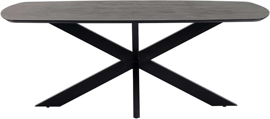 Eetkamertafel deens ovaal zwart acaciahout 160 cm - Afbeelding 2
