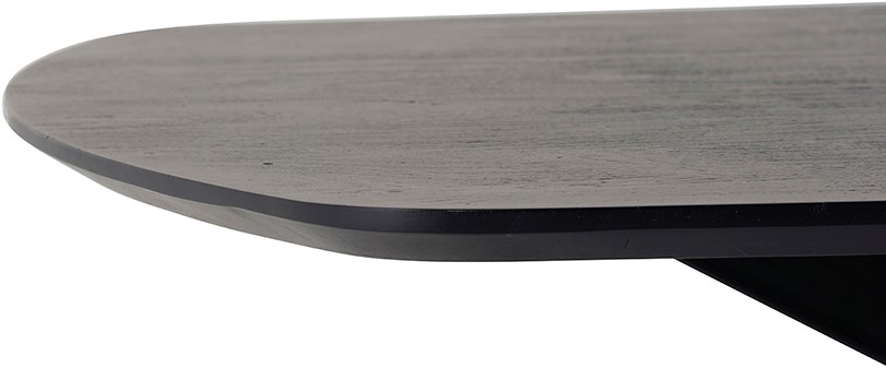Eetkamertafel deens ovaal zwart acaciahout 180 cm - Afbeelding 4