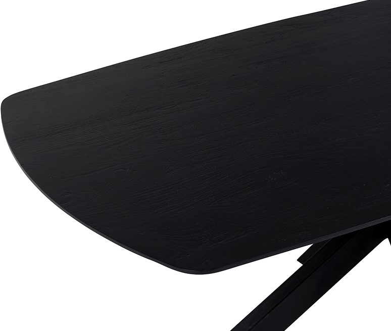 Eetkamertafel deens ovaal zwart acaciahout 230 cm - Afbeelding 3