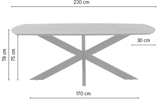 Eetkamertafel deens ovaal zwart acaciahout 230 cm - Afbeelding 6