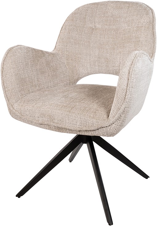 Eetkamerstoel Alicia draaipoot 360ARS Cremona 04 taupe set van 2