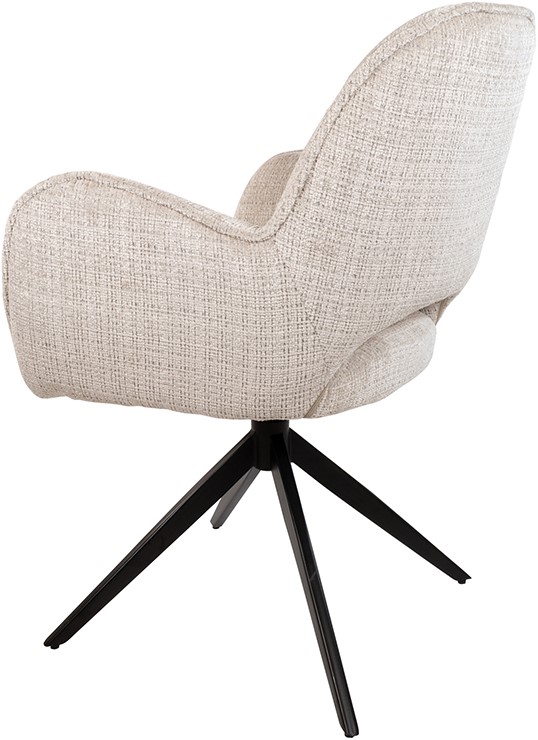 Eetkamerstoel Alicia draaipoot 360ARS Cremona 04 taupe set van 2 - Afbeelding 2