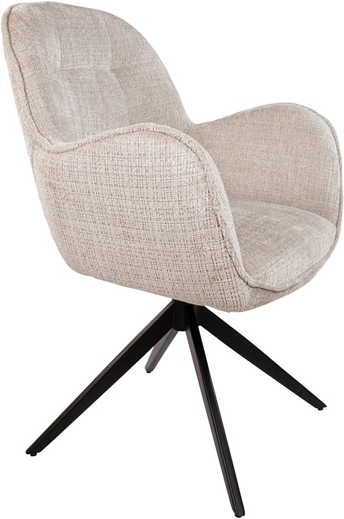Eetkamerstoel Alicia draaipoot 360ARS Cremona 04 taupe set van 2 - Afbeelding 4