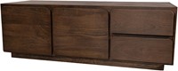 Dressoir TV met 2 deuren en 2 lades Dark Malt mangohout 150 cm