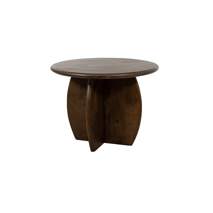 Salontafel Walnut bruin mangohout Ø60 cm