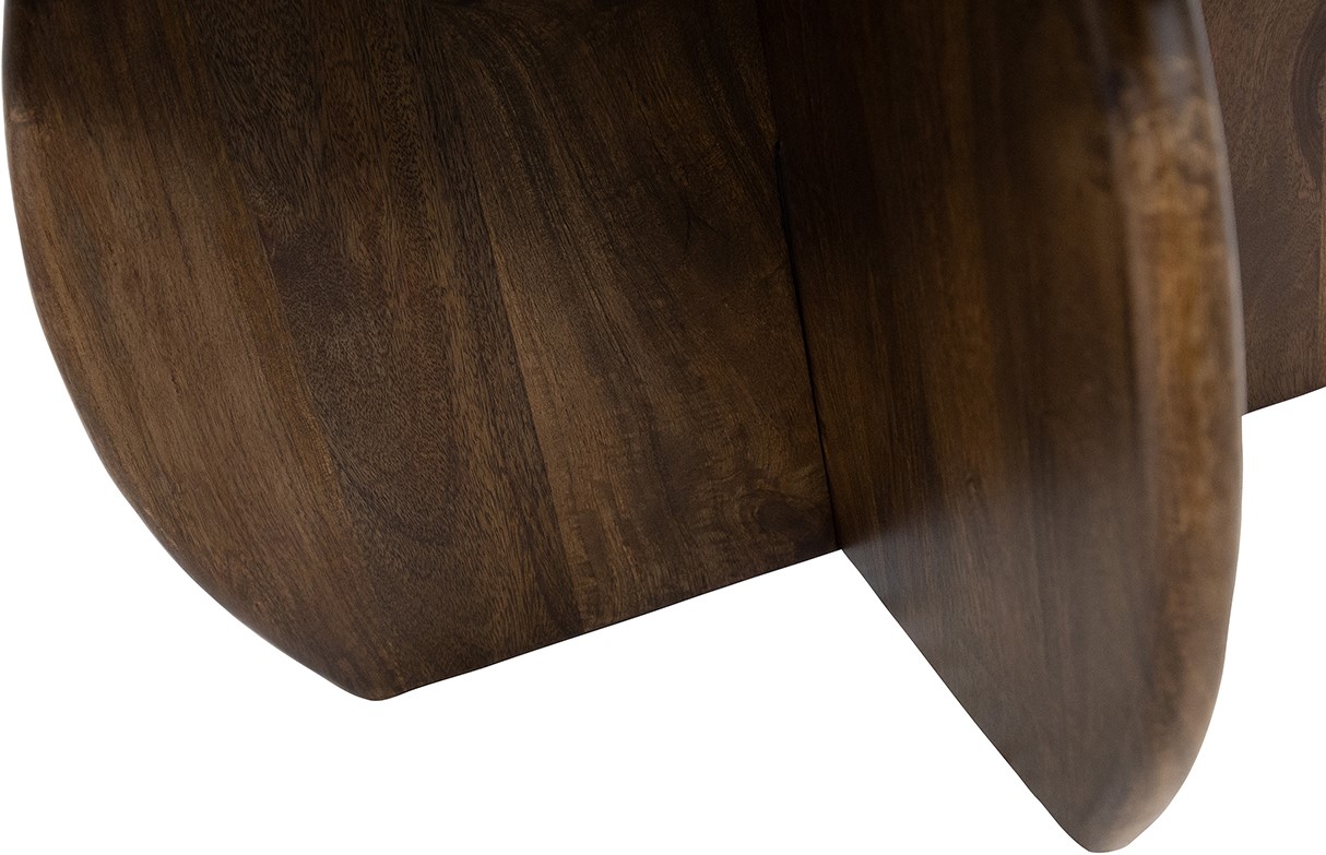 Salontafel Walnut bruin mangohout Ø60 cm - Afbeelding 3