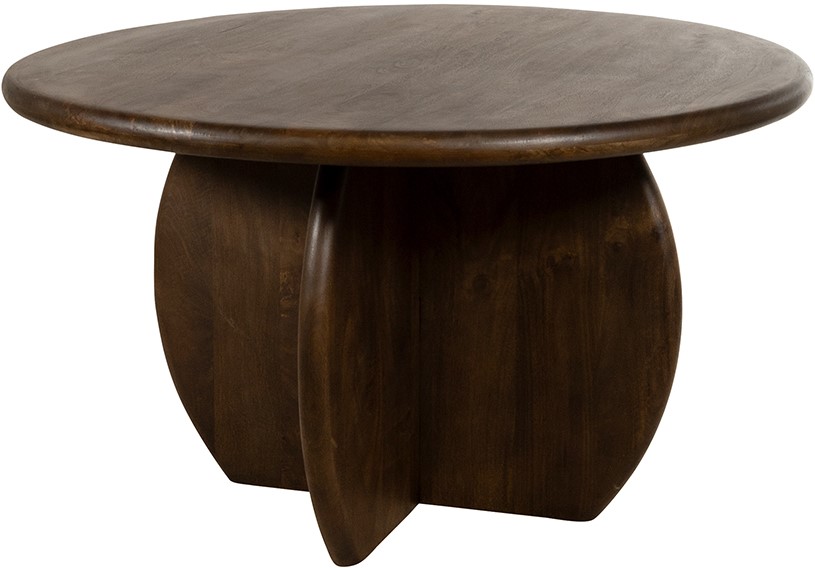 Eetkamertafel Walnut bruin mangohout Ø130 cm