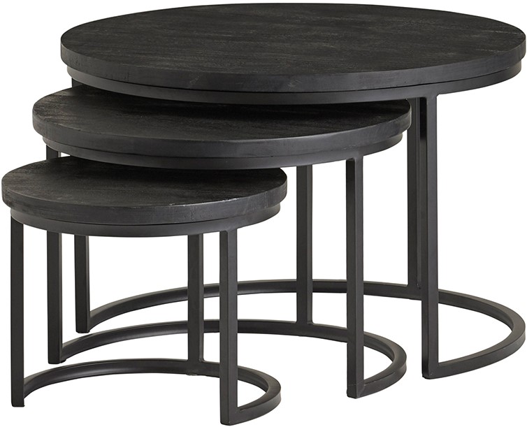 Salontafel Enzo zwart set van 3