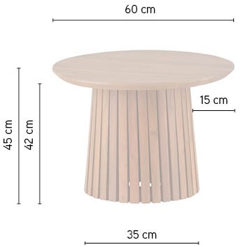 Salontafel Naturale acaciahout Ø60 cm - Afbeelding 3