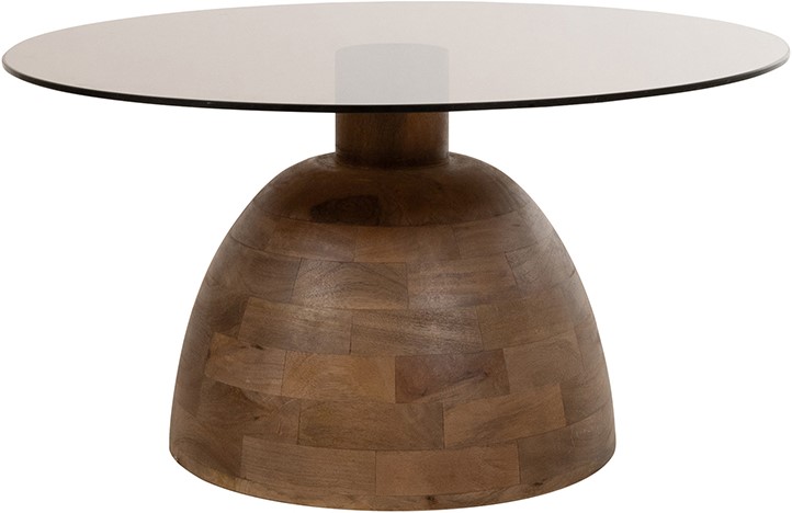 Salontafel Christian Matt Walnut Smoke mangohout glas Ø78 cm