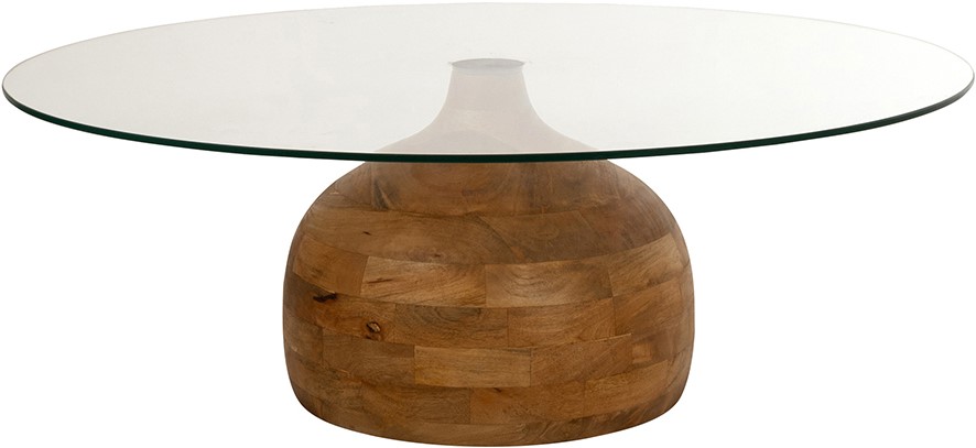 Salontafel Stella Smooth Clear naturel glas Ø100 cm