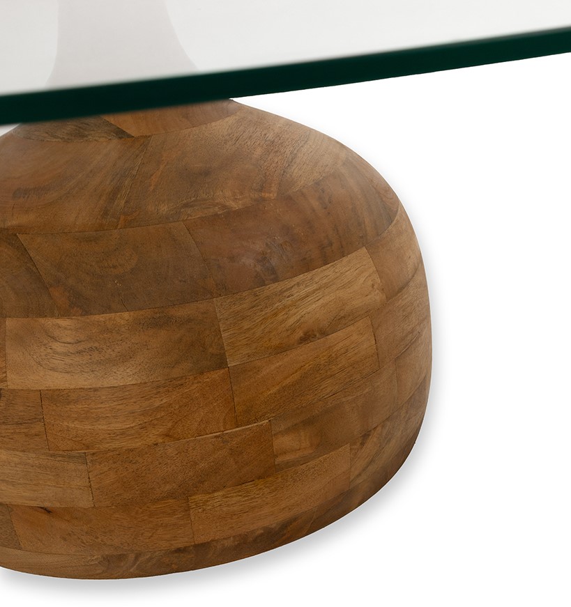 Salontafel Stella Smooth Clear naturel glas Ø100 cm - Afbeelding 2