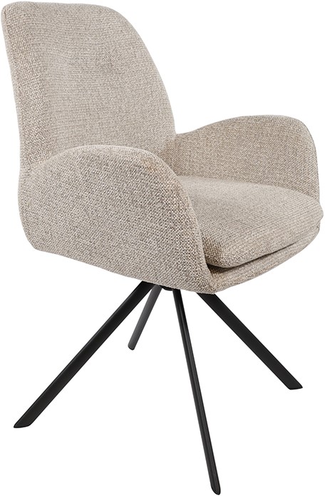 Armstoel Charles draaipoot 360 Milan 120 naturel set van 2 - Afbeelding 4