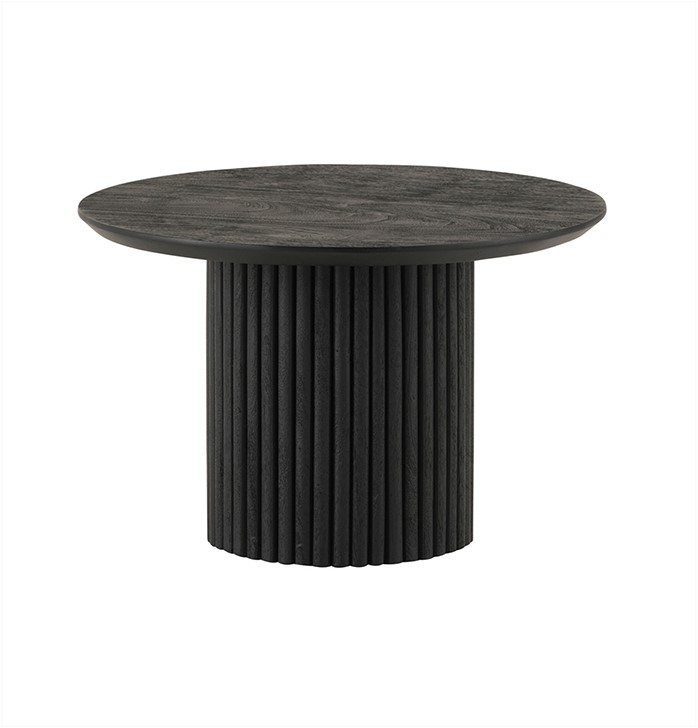 Salontafel zwart acaciahout Ø60 cm
