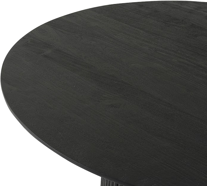 Salontafel zwart acaciahout Ø60 cm - Afbeelding 3