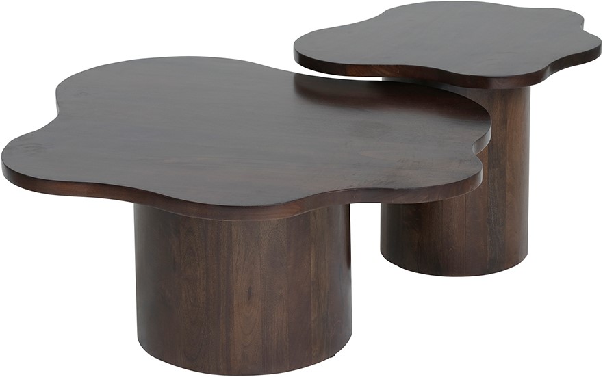 Salontafel Fiore Walnut bruin mangohout 98 cm - Afbeelding 3