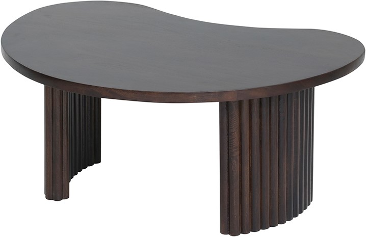 Salontafel Firenze boon vorm Walnut bruin mangohout 85 cm