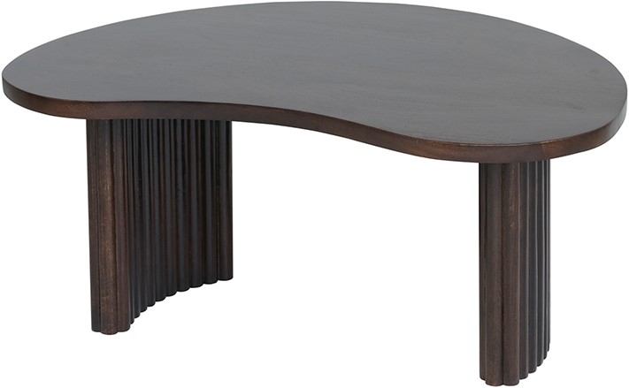 Salontafel Firenze boon vorm Walnut bruin mangohout 85 cm - Afbeelding 2