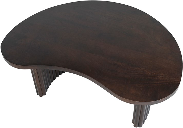 Salontafel Firenze boon vorm Walnut bruin mangohout 85 cm - Afbeelding 3