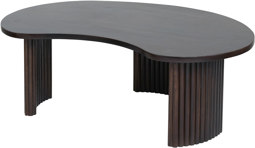 Salontafel Firenze boon vorm Walnut bruin mangohout 125 cm