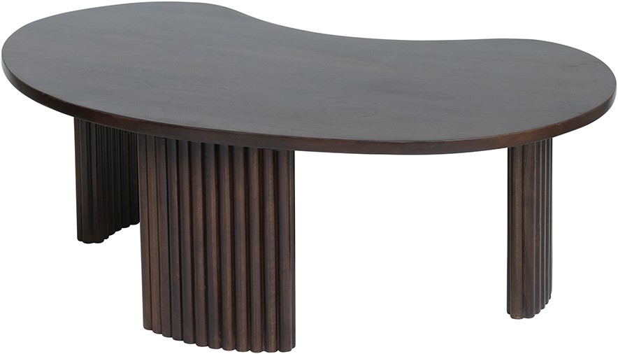 Salontafel Firenze boon vorm Walnut bruin mangohout 125 cm - Afbeelding 2