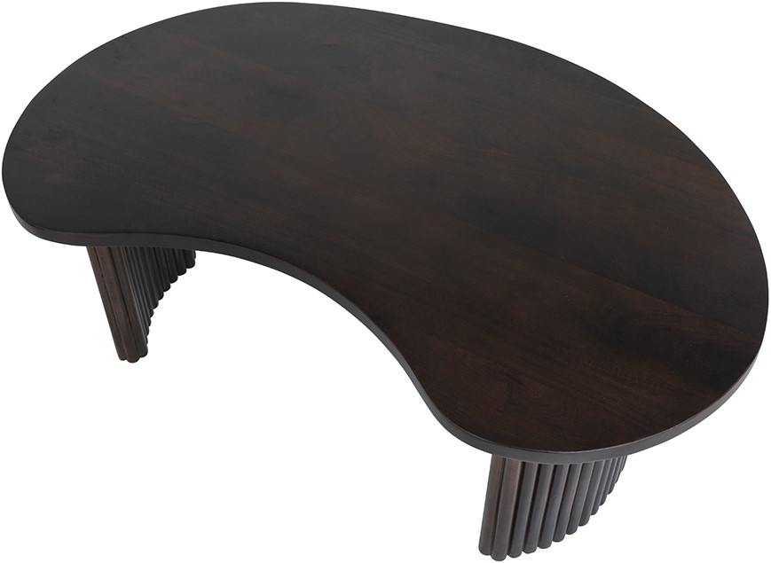 Salontafel Firenze boon vorm Walnut bruin mangohout 125 cm - Afbeelding 3